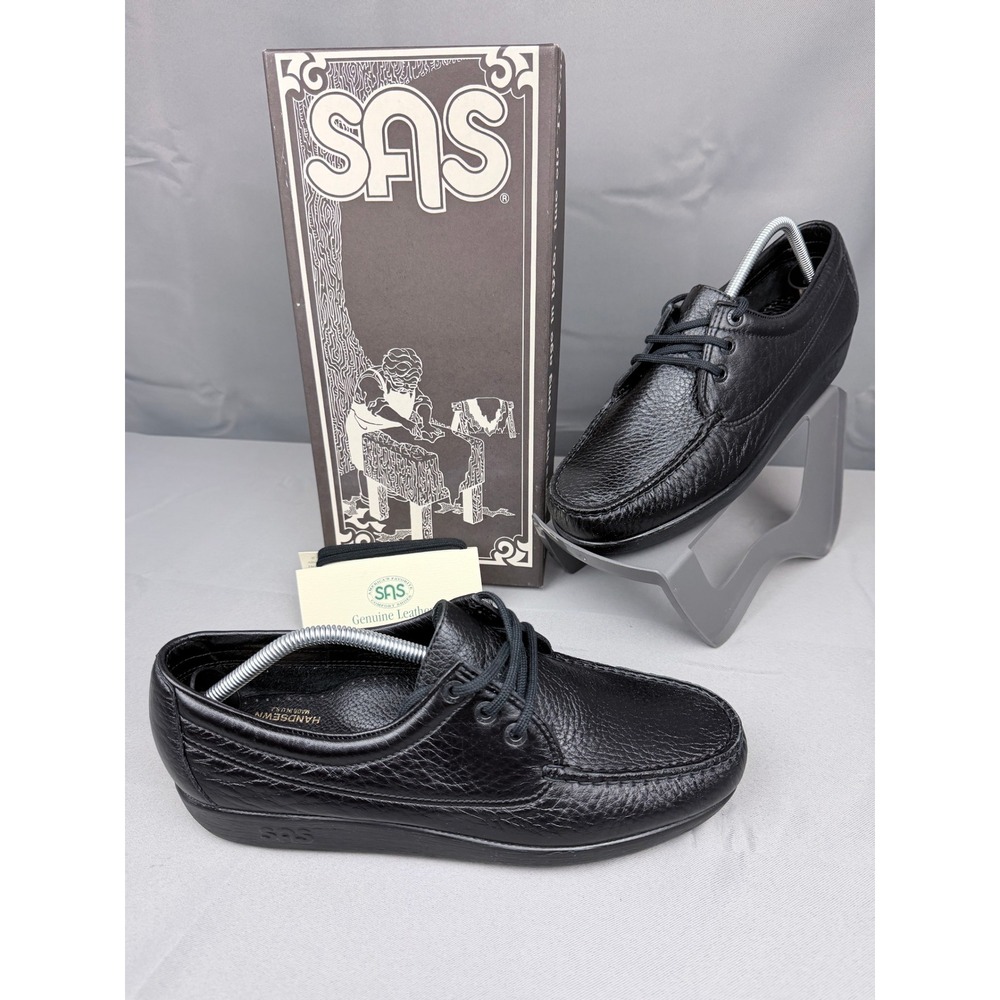 SAS Amigo Black Leather Comfort Shoes Handsewn Lace Up Men 11 M Made in USA